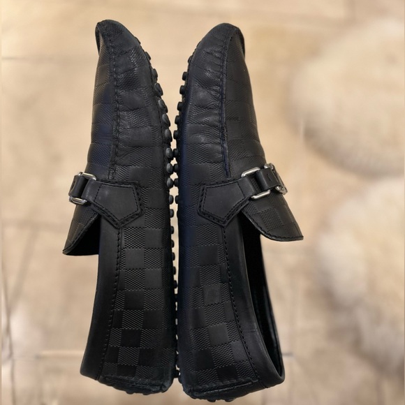 Louis Vuitton Men’s Hockenheim Damier Black Loafers 8 1/2 - Picture 5 of 11
